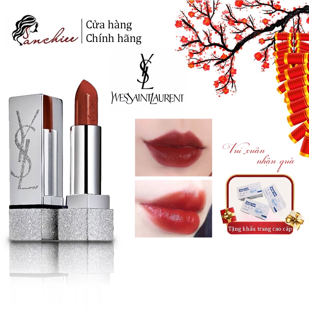 Son YSL Limited Edition Vỏ Nhũ Bạc 2021. tuyển tập những màu son đình dám nhất