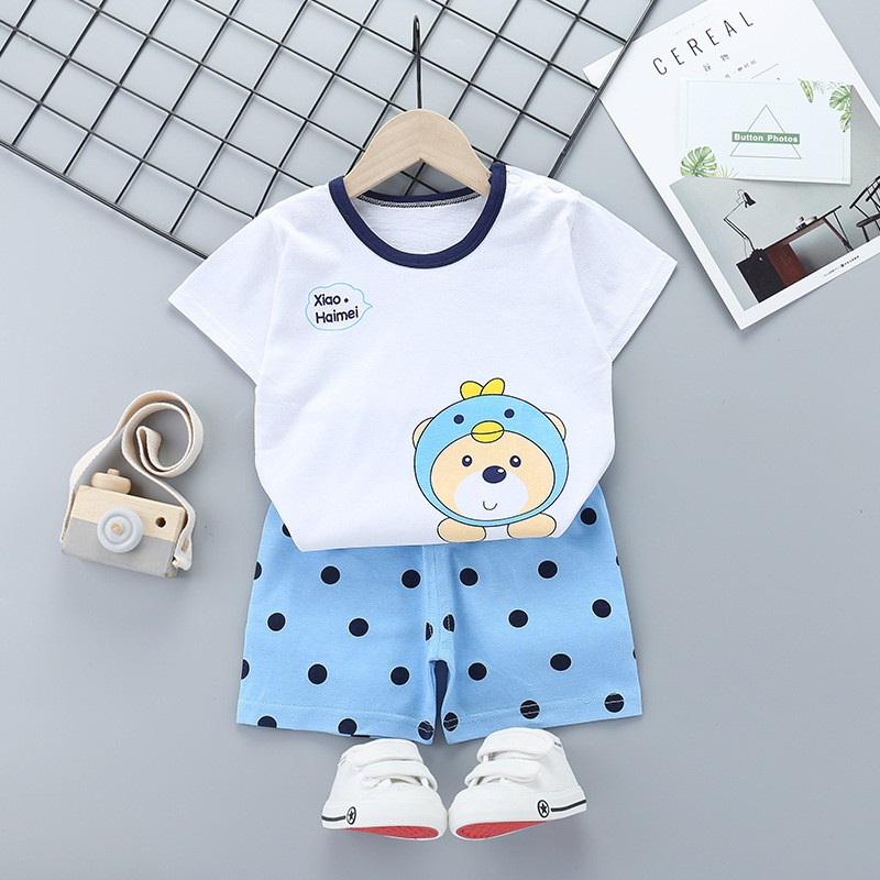 Set Áo Thun Tay Ngắn &amp; Quần Short Cho Bé Từ 1-6 Tuổi