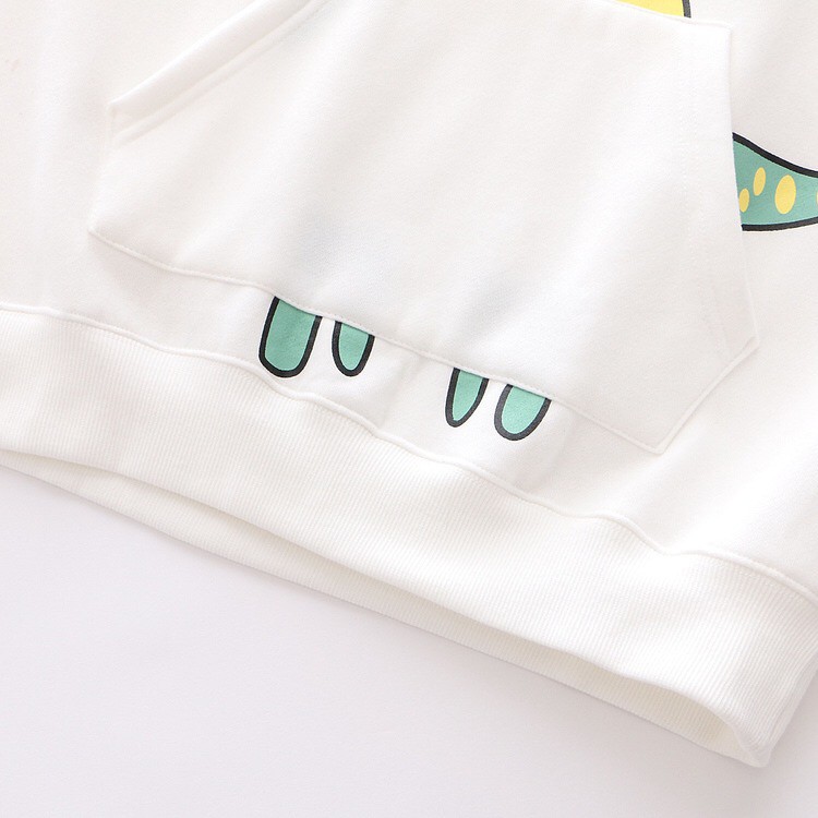 Áo Hoodie Unisex nam nữ kiểu dáng Sweater, chất nỉ bông cao cấp có nón chui đầu hình khủng long xanh phong cách Ulzzang | BigBuy360 - bigbuy360.vn