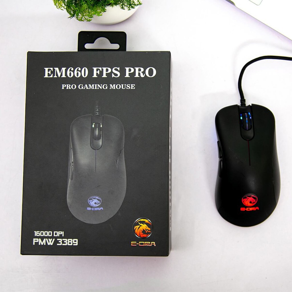 [1 đổi 1] Chuột Gaming E-Dra EM660 Pro FPS ( LED RGB, 16000 DPI, Phần mềm tùy chỉnh ) - Bảo hành 24 tháng