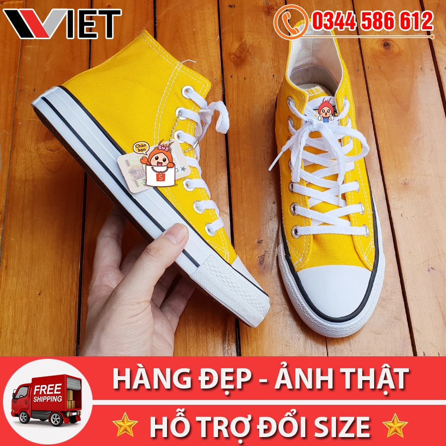 Giày Thể Thao CV Classic Vàng Tươi Cao Cổ Cao Cấp