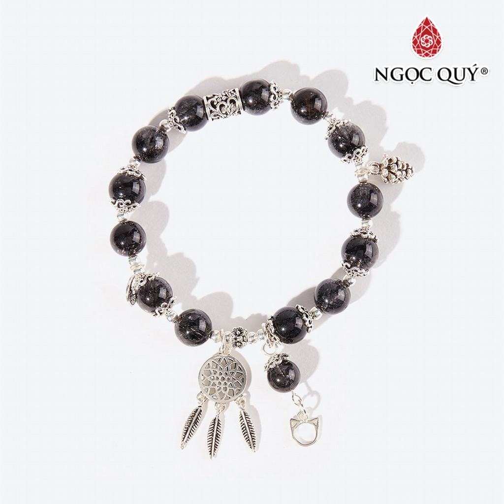 Vòng tay TA tóc đen phối charm dream catcher - Ngọc Quý