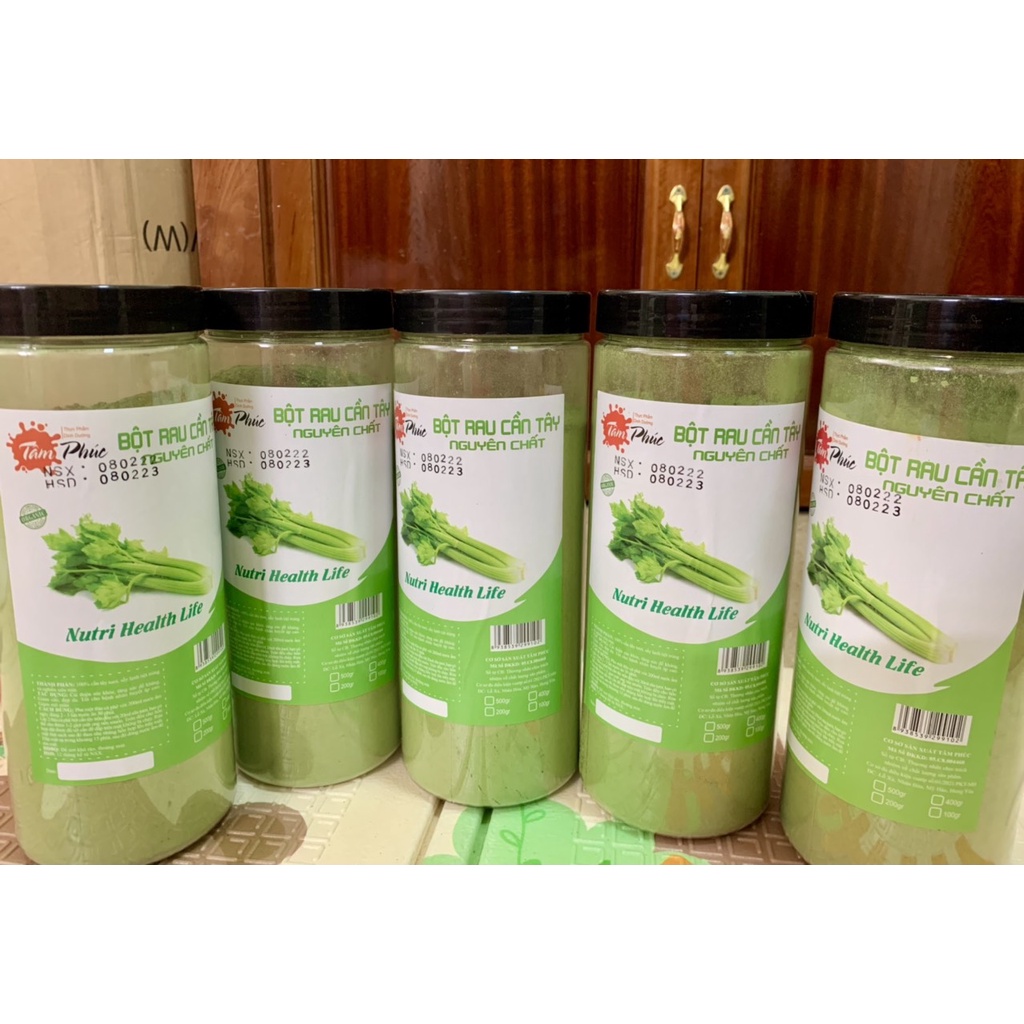 Bột cần tây giảm cân (hộp 500g sang trọng), bột cần tây sấy lạnh, nguyên chất, đẹp da, ổn định huyết áp