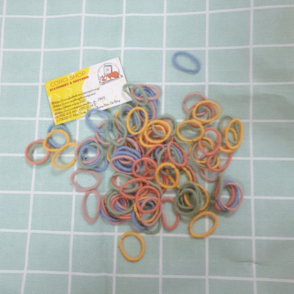 Set 10 dây buộc tóc nữ lông nhỏ nhiều màu dễ thương - Bộ 10 chun cột tóc cho bé Hàn Quốc