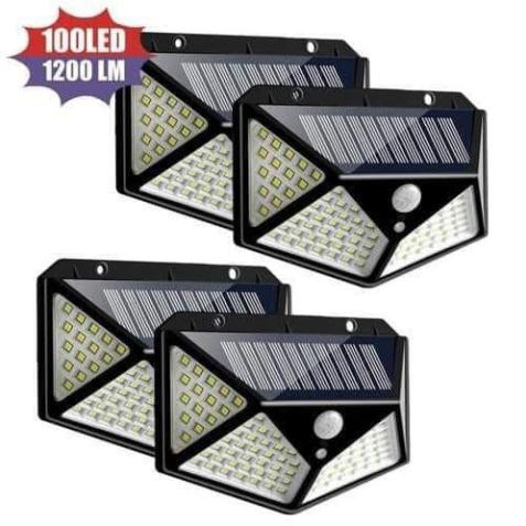 Đèn LED năng lượng mặt trời 100LED, đèn led năng lượng mặt trời, cảm biến hồng ngoại bật tắt tự động ( Bin Store 24h )