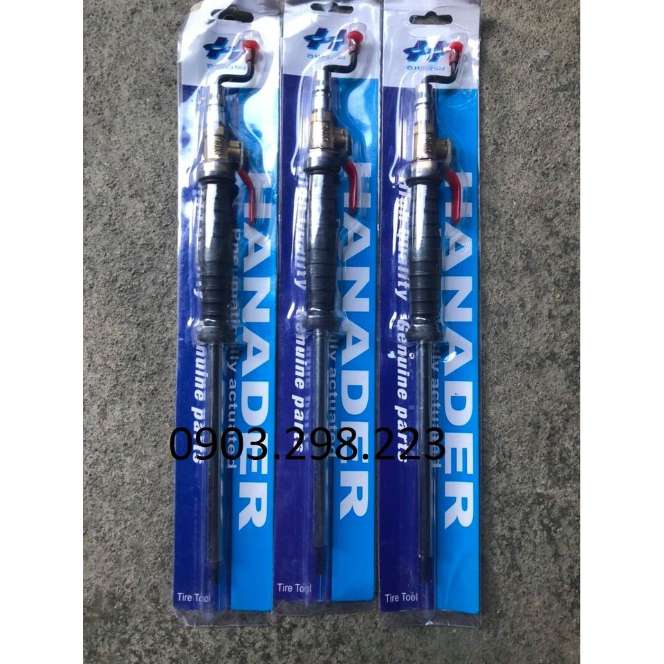 Tay bơm lốp xe tải xoáy ti van có đồng hồ và không đồng hồ