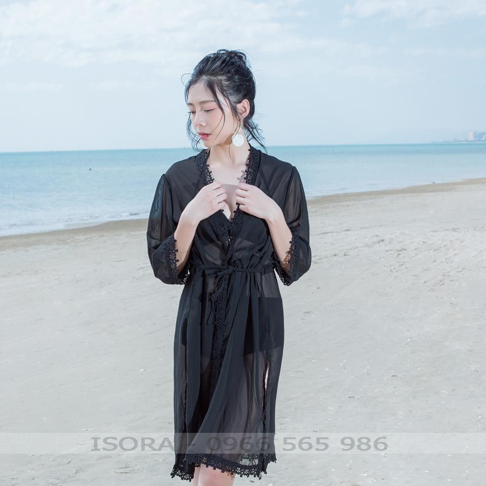 Kimono dài viền ren - Ảnh Thật- Hàng có sẵn - Hàng nhập khẩu 100% - Áo choàng, áo lưới , kimono đi biển , đi chơi | BigBuy360 - bigbuy360.vn