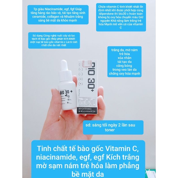 Tế bào gốc Bio30 Vitamin C mẫu mới trẻ hóa da 15ml
