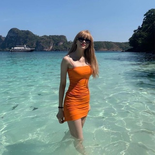 Đầm 2 dây body nhún sexy đen trắng ảnh thật đính kèm