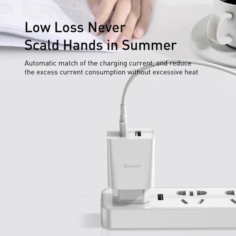 Củ sạc nhanh baseus 2 cổng USB chạy 5V- 2.1A nhỏ gọn chất lượng