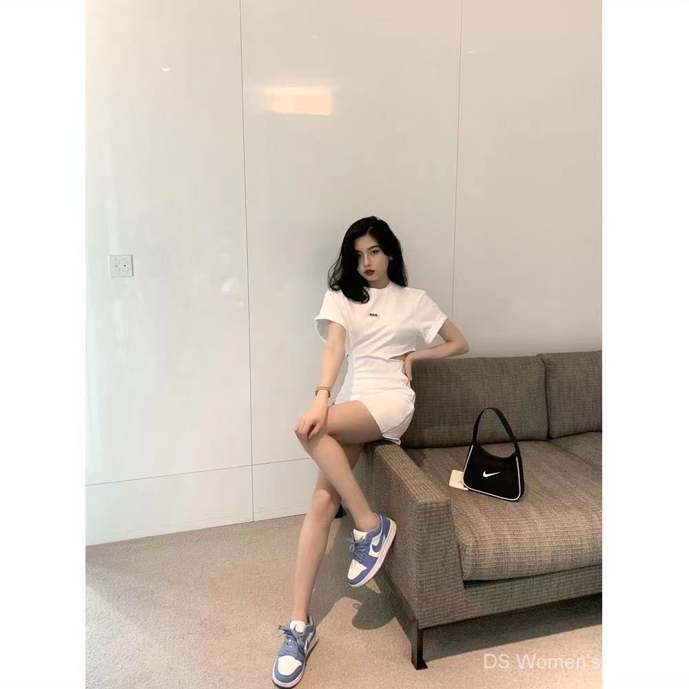 Đầm ôm eo màu trắng thanh lịch thời trang mùa hè mới 2021