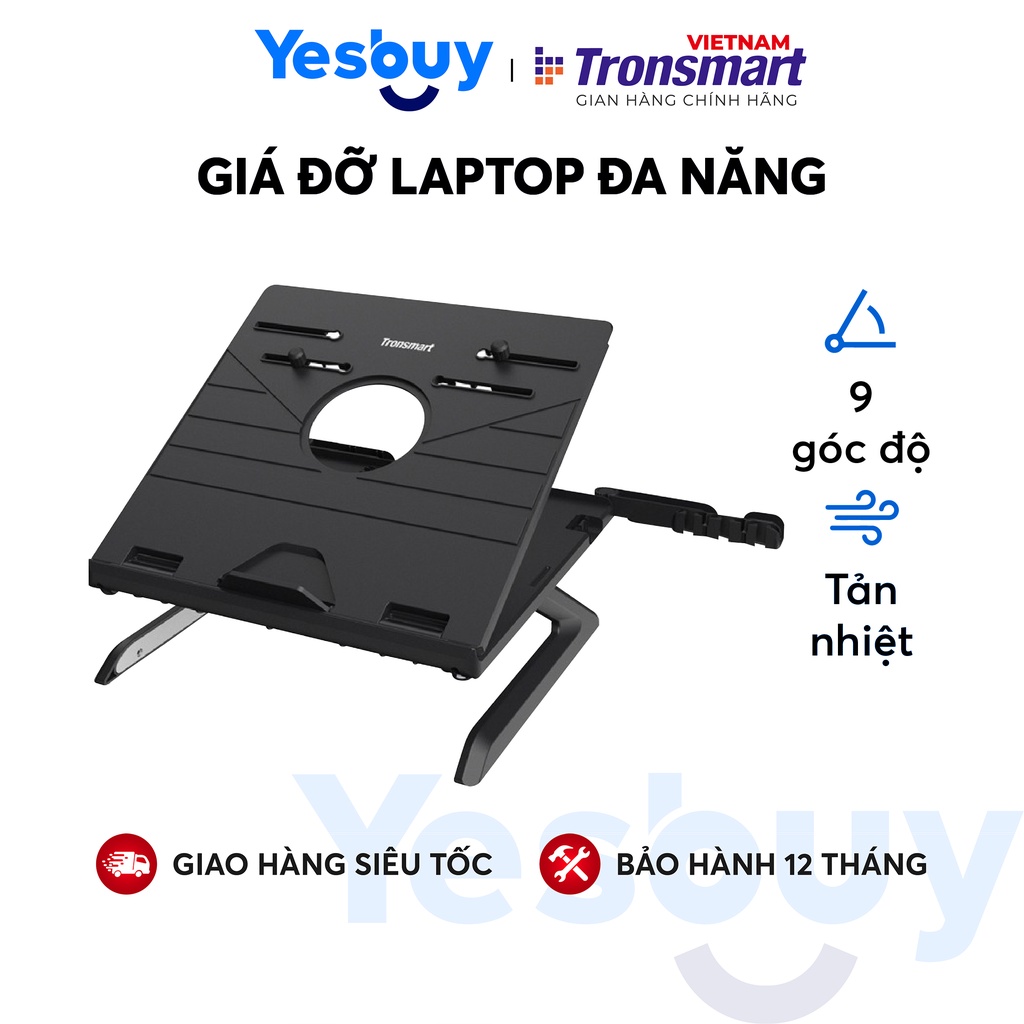 Giá đỡ đa năng Tronsmart D07 sử dụng cho Laptop, notebooks, tablets điều chỉnh 9 cấp độ chiều cao - Hàng Chính Hãng