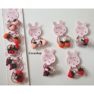 Set 2 dây buộc tóc cột tóc hình trái cây cho bé gái - được chọn mẫu