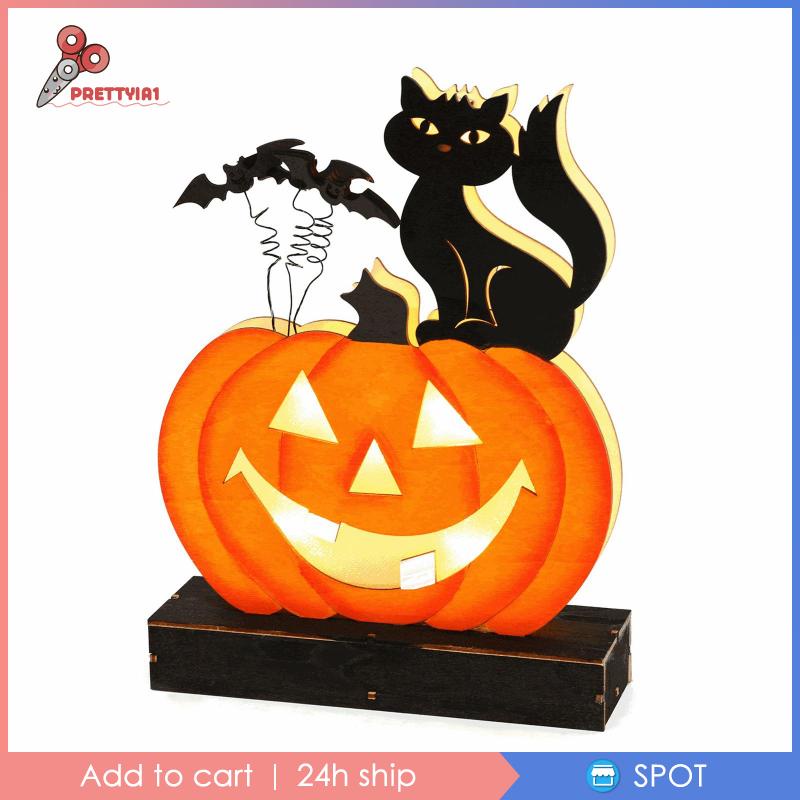 [Prettyia1] Đồ Trang Trí Halloween Hình Bí Ngô Có Đèn