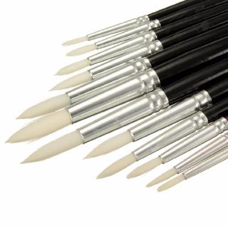 Set 12 cọ Nylon đầu tròn chuyên dụng sơn vẽ tranh Acrylic màu nước sơn dầu