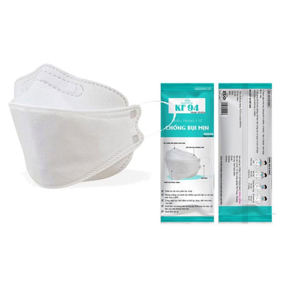 Khẩu trang 4D KF94 công nghệ Hàn Quốc 4 lớp chống bụi mịn và kháng khuẩn - Khẩu trang cá 4D KF94
