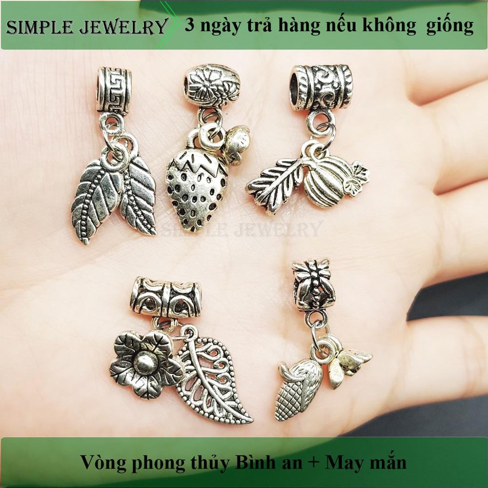 charm bạc túi tiền, đồng tiền theo bộ phối vòng đeo tay, đeo cổ mạ bạc không han gỉ - Simple Jewelry