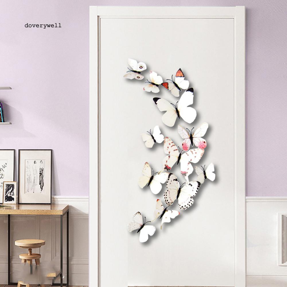 Bộ 12 con bướm 3D dán tường