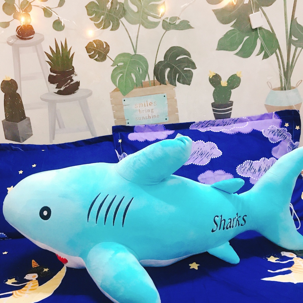 Thú nhồi bông Cá mập bông Baby Shark 78cm- Gấu bông hình thú cá mập xịn mịn cao cấp