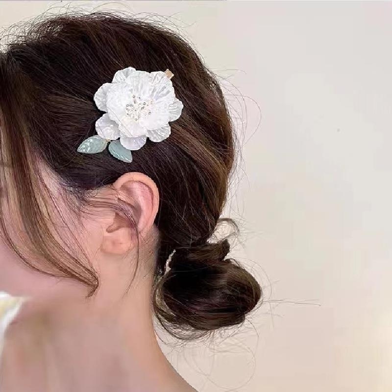 Kẹp Tóc Hình Hoa Trà Phong Cách Retro Pháp