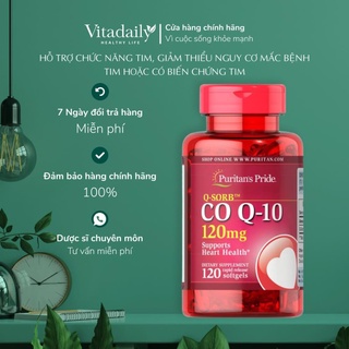 Viên uống tim mạch, bổ tim, giảm cholesterol Puritans pride coQ10 120mg 60 - 120 viên