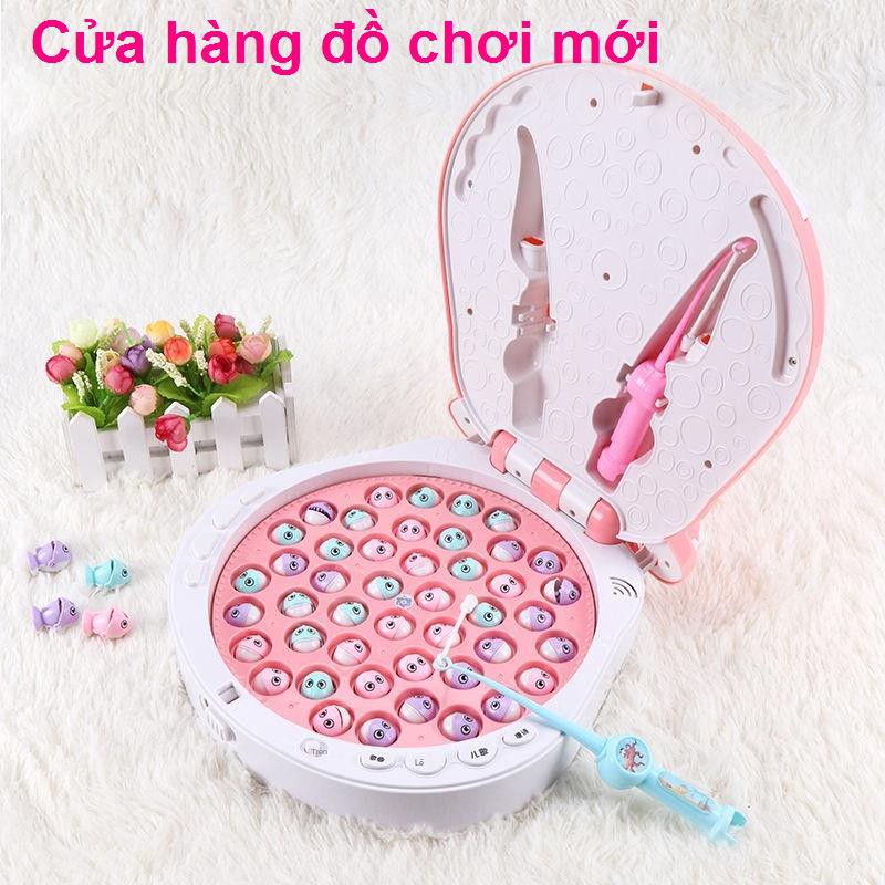 Hồ bơi đồ chơi câu cá mèo con dùng điện từ trường cho bé trai và gái 3 tuổi dưới nước 1 2 bộ 6 em