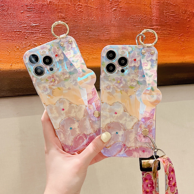Ốp Điện Thoại Mềm Lấp Lánh Có Dây Đeo Cho iPhone 11 12 13 14 iPhone 11 Pro Max 12 Pro Max 13 Pro Max 14 Pro Max