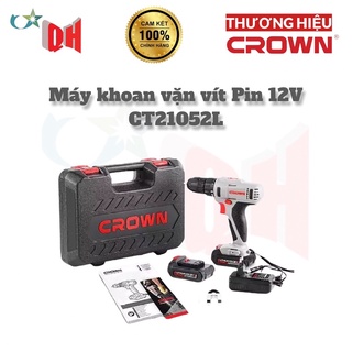 Máy khoan vặn vít, bắt vít dùng pin 12v crown ct21052l - hàng chính hãng