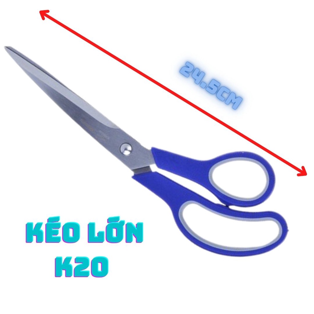 Kéo cắt giấy lớn K20 dài 24.5cm đồ cắt giấy kéo văn phòng