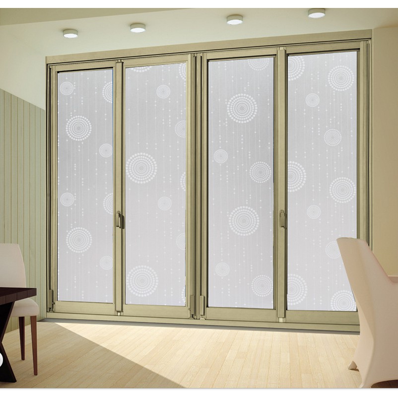 5M Giấy Dán Kính họa tiết trắng tròn không cần keo DK022 - khổ 0.45m | BigBuy360 - bigbuy360.vn