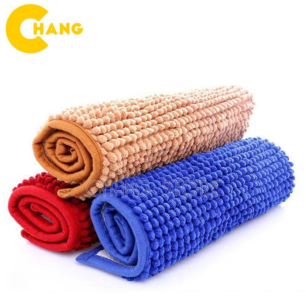 Thảm lau chân thấm nước sợi san hô Chất liệu sợi cotton bông tổng hợp bền đẹp, dễ làm sạch siêu tiện dụng