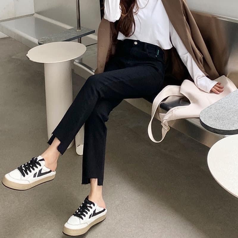 Quần jeans co giãn rách gấu ( 3 màu)