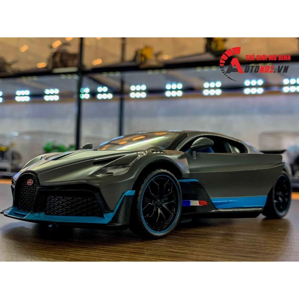 MÔ HÌNH XE BUGATTI DIVO BLACK BLUE 1:24 HENGTENG MODEL 7432