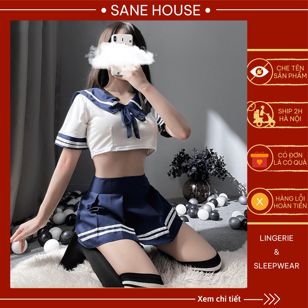 Bộ đồ ngủ cosplay sexy nữ học sinh Nhật Bản, Sét váy cosplay nữ sinh ngoan gợi cảm anime VN04