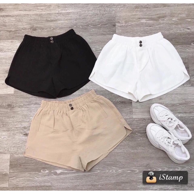 [ Mã FAMAYWA giảm 10K đơn 50K] Quần short xẻ tà 2 khuy chất đũi siêu mát