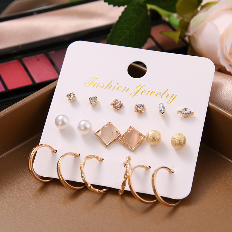 Set 9 cặp khuyên tai kiểu dáng thời trang dành cho nữ