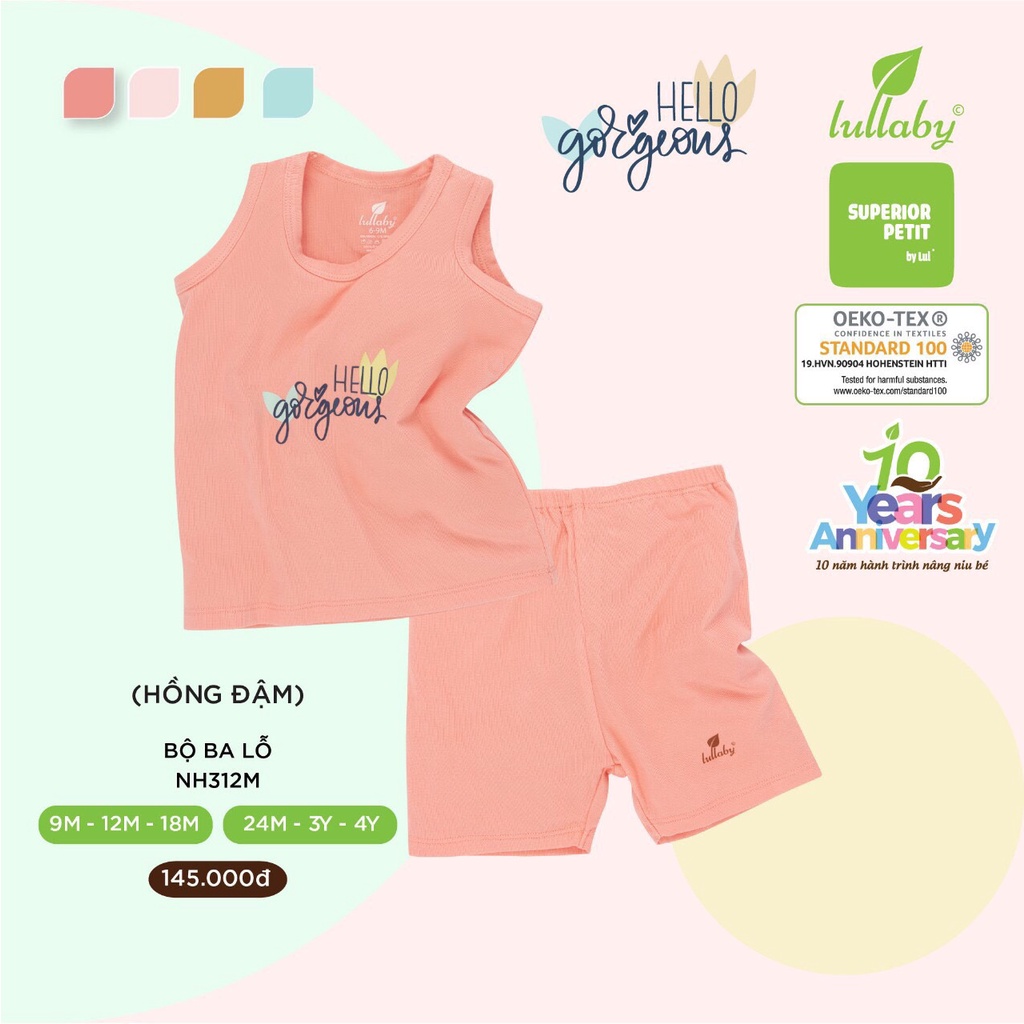 [ LULLABY 2022 ] Bộ ba lỗ chất liệu petit NH312M