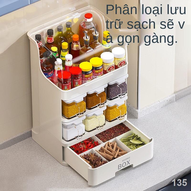 AGiá đựng đồ gia vị nhà bếp gia dụng chống bụi và chống ẩm Bộ chai lọ đựng gia vị đa năng kết hợp bể chứa