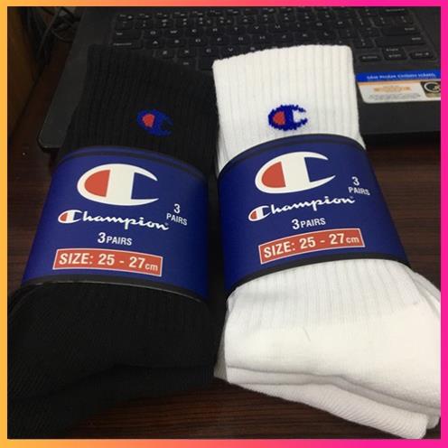 Tất vớ Champion nam nữ thể thao thời trang loại cổ ngắn dài đá bóng chạy bộ hàng dệt kim xuất khẩu. Nhiều mẫu mã đẹp mới