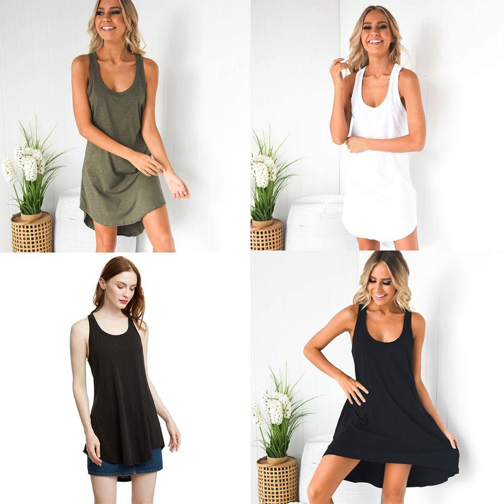 JUNE Bộ Đồ Mặc Ở Nhà Không Tay Chống Trượt Màu Sắc Đơn Giản