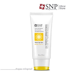 Kem Chống Nắng Nâng Tone SNP UV Perfect Brightening Tone Up Sun SPF50+ PA++++ Lên 2-3 Tone Trắng Sáng Tự Nhiên