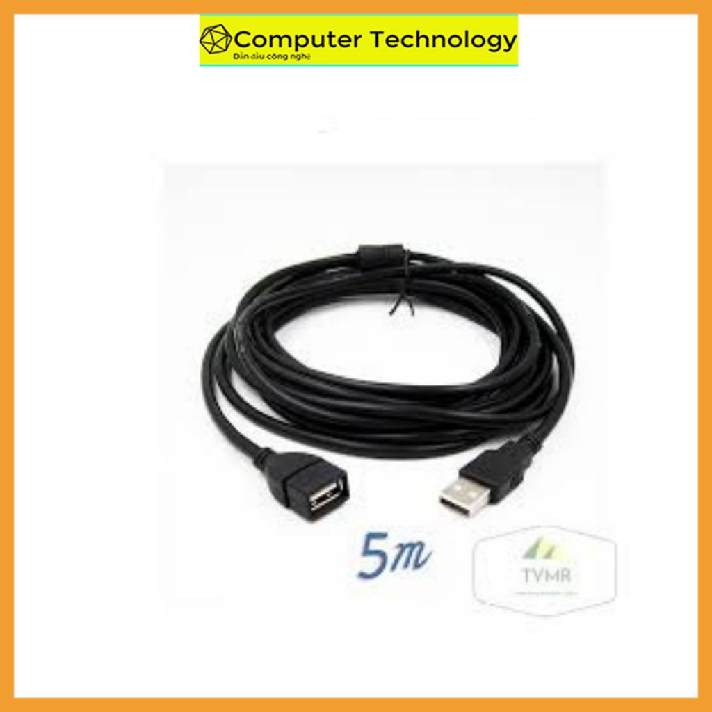Dây cáp nối dài USB 5m đen chống nhiễu, chất lượng dữ liệu ổn định, hình ảnh sắc nét