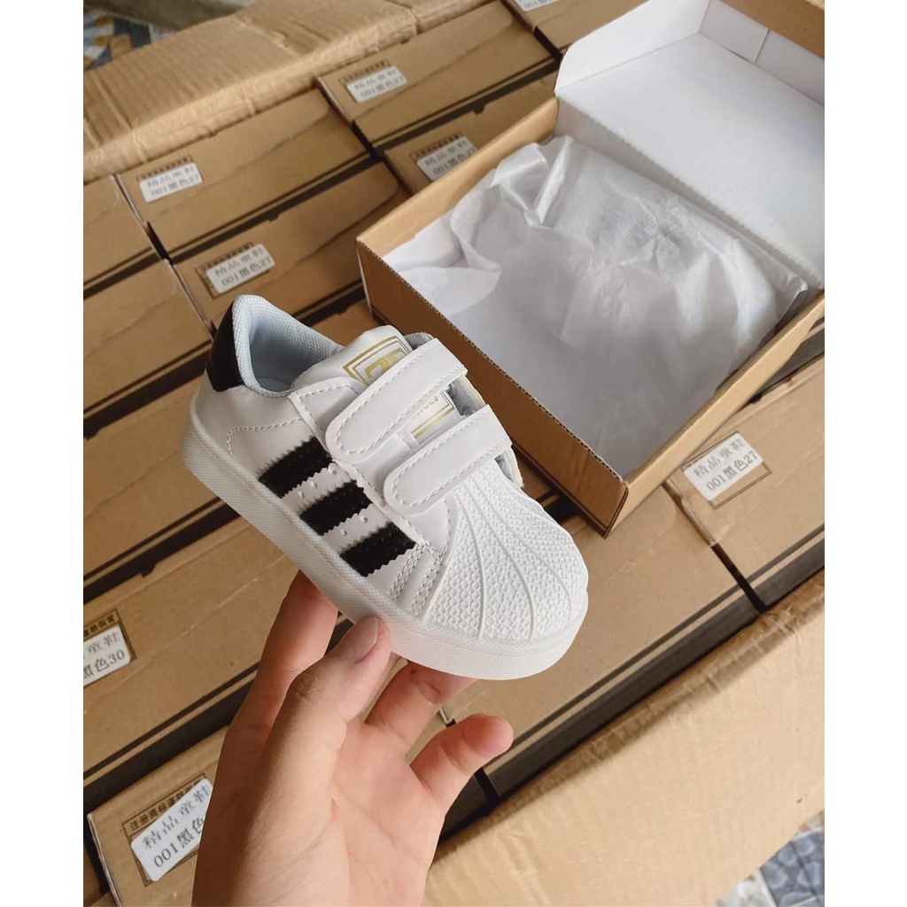 Giày thể thao cho bé ⚡FREESHIP⚡ Giày bé trai bé gái DAS 3 vạch đen hàng đẹp da mềm êm chân