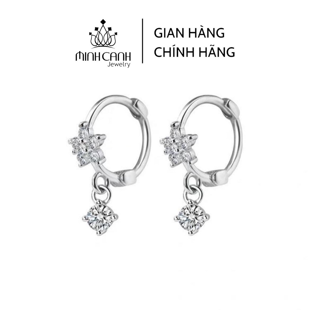 Bông Tai Bạc Hoa Mai Mini Khóa Bấm - Minh Canh Jewelry