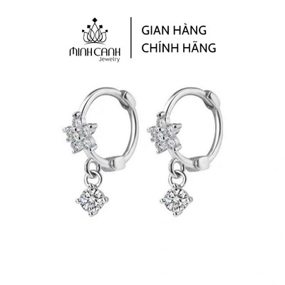Bông Tai Bạc Hoa Mai Mini Khóa Bấm - Minh Canh Jewelry