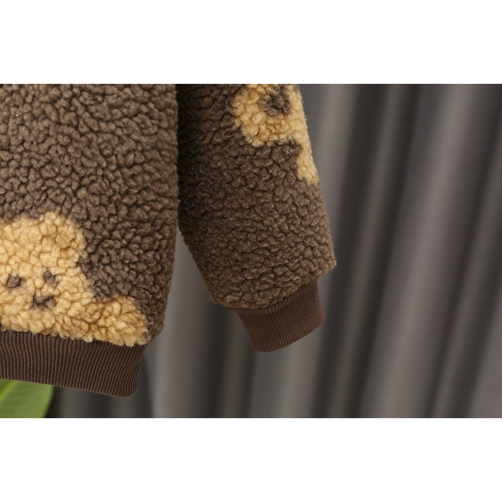 Bộ nỉ lông cừu lót bông siêu ấm áp cho bé trai và bé gái