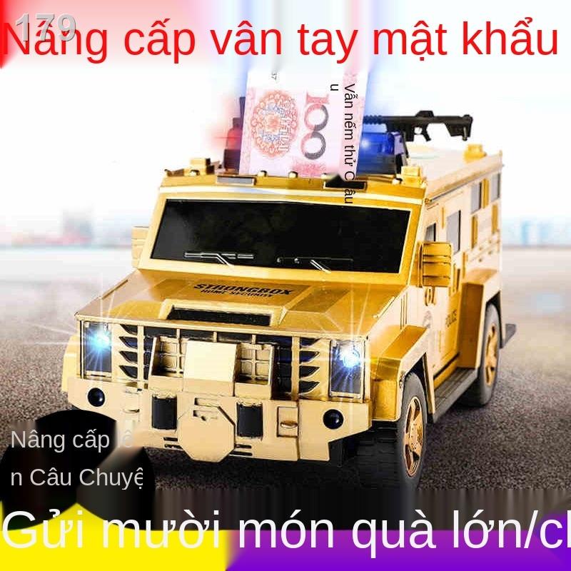 Hummer ô tô vận chuyển tiền heo đất trẻ em tiết kiệm đồ chơi cậu bé dung lượng lớn hộp mật khẩu thông minh ru
