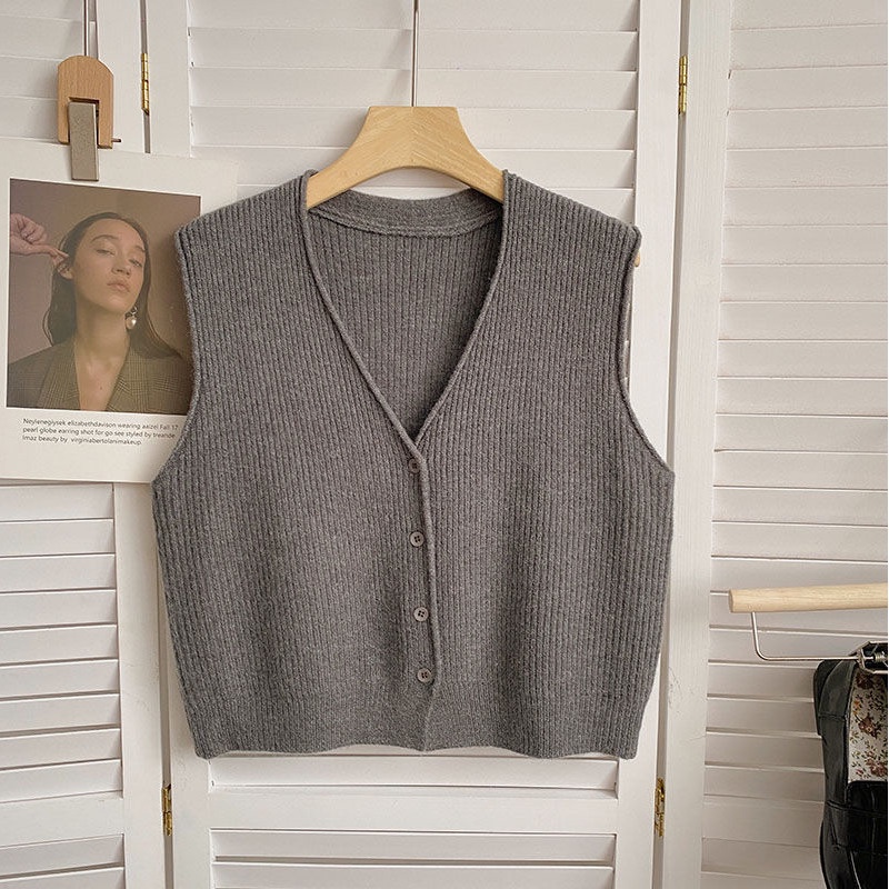 Áo Cardigan Dệt Kim Cổ Chữ V Màu Trơn Phong Cách Hàn Quốc Thời Trang Mùa Thu Mới Cho Nữ