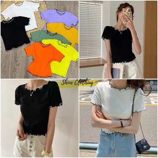 [ Inbox trước để chọn màu] Áo Croptop thun gân , thun trơn xinh xắn Shine Clothing