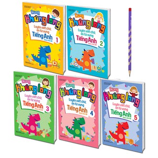 Sách Combo 5 Cuốn Cùng Khủng Long Luyện Viết Chữ - Ôn Từ Vựng Tiếng Anh Theo Chủ Đề (Tặng kèm 1 Bút Chì Rãnh Thông Minh)